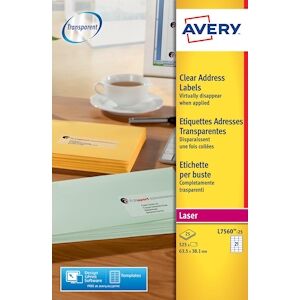 Avery Pochette de 525 étiquettes Laser invisible 63,5x38,1 L7560-25 - Publicité