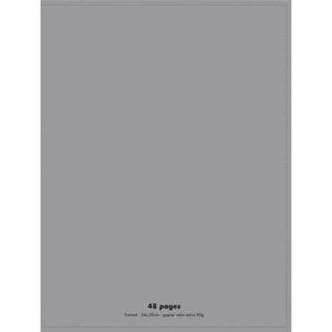 Packdiscount NEUTRE Cahier piqûre 24x32 48 pages grands carreaux 90g. Couverture polypro gris - Publicité
