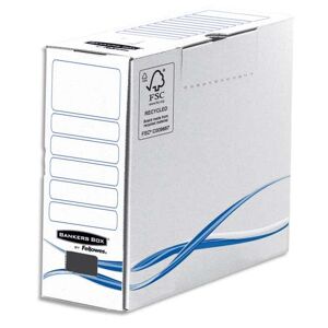 Packdiscount BANKERS BOX Boîte archives dos de 10cm BASIQUE, montage manuel, en carton blanc/bleu - Publicité