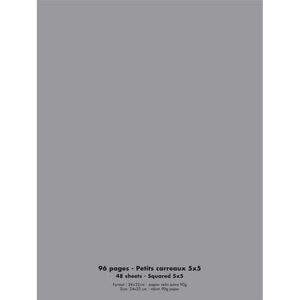 Packdiscount NEUTRE Cahier piqûre 24x32 96 pages petits carreaux 90g. Couverture polypro gris - Publicité