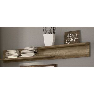 Non communiqué Etagere murale coloris chene vieilli - Longueur 131,90 x profondeur 17,80 x hauteur 19,50 cm - PEGANE - Bois - Publicité