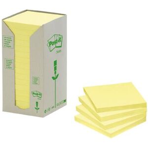 Post-It Tour distributrice de 16 blocs post it recycles 76x76mm jaune - Publicité