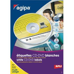 Agipa - Etiquette Cd-dvd Multi-usage - Boite De 200 - Publicité