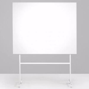 Lintex Tableau blanc mobile ONE - magnétique, sur roulettes, Couleur Blanc, Taille L150 x H120 cm - Publicité