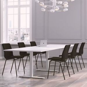 Mobilier de conférence pour 6 à 10 personnes, Modul + Chaise Ana 4340SR, Taille 10 places (320 cm), Couleur des chaises Noir, Couleur de la table Blanc