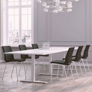 Generic Mobilier de conference pour 6 a 10 personnes, Modul + Chaise Ana 4340SR, Taille 8 places (280 cm), Couleur des chaises Gris fonce, Couleur de la table Blanc