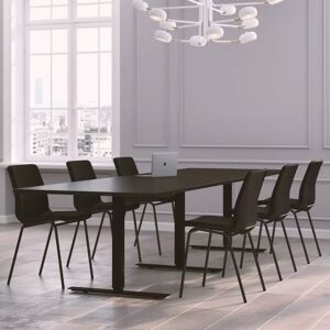 Mobilier de conférence pour 6 à 10 personnes, Modul + Chaise Ana 4340SR, Taille 6 places (220 cm), Couleur des chaises Noir, Couleur de la table Noir