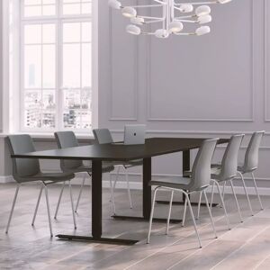 Generic Mobilier de conference pour 6 a 10 personnes, Modul + Chaise Ana 4340SR, Taille 10 places (320 cm), Couleur des chaises Gris clair, Couleur de la table Noir