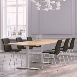 Mobilier de conférence pour 6 à 10 personnes, Modul + Chaise Ana 4340SR, Taille 10 places (320 cm), Couleur des chaises Gris foncé, Couleur de la table Chêne