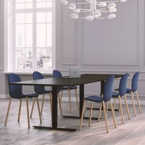 Generic Table de réunion Modul avec chaises Noor 6080F - 6 à 10 places, Taille 10 places (320 cm), Couleur des chaises Bleu, Couleur de la table Noir - Publicité