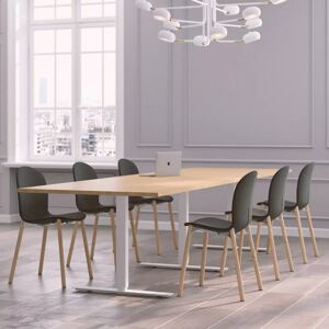 Generic Table de réunion Modul avec chaises Noor 6080F - 6 à 10 places, Taille 10 places (320 cm), Couleur des chaises Gris foncé, Couleur de la table Chêne - Publicité