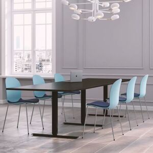 Table de réunion Modul avec chaises Noor 6050S - 6 à 10 places, Taille 8 places (280 cm), Couleur des chaises Bleu, Couleur de la table Noir