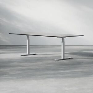 Direkt Interiör Table de reunion electrique ajustable en hauteur Modul, Taille 240 cm, Pietement Silver, Couleur Noir