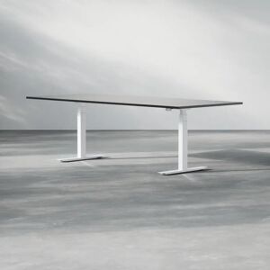 Direkt Interiör Table de reunion electrique ajustable en hauteur Modul, Taille 240 cm, Pietement Blanc, Couleur Noir