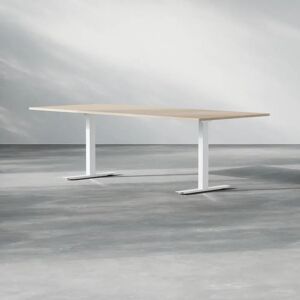 Direkt Interiör Table de reunion Modul, Taille 240 cm, Pietement Blanc, Couleur Chene