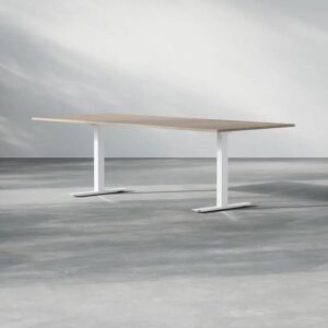 Direkt Interiör Table de reunion Modul, Taille 240 cm, Pietement Blanc, Couleur Noyer