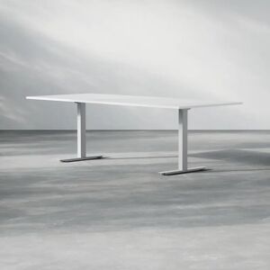 Direkt Interiör Table de reunion Modul, Taille 240 cm, Pietement Silver, Couleur Blanc