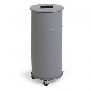 Prima Office Poubelle Brooklyn Bin Single, Couleur Gris, Couvercle Ordures menageres, Support  Roues