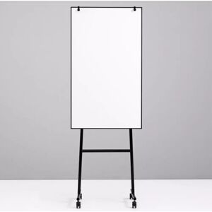 Lintex Tableau blanc mobile ONE - magnétique, sur roulettes, Couleur Noir, Taille L70 x H120 cm - Publicité