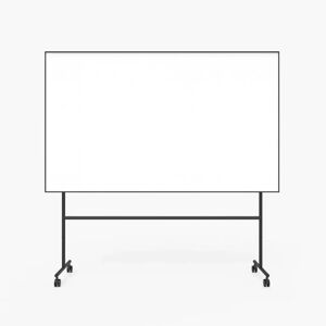 Lintex Tableau blanc mobile ONE - magnétique, sur roulettes, Couleur Noir, Taille L200 x H120 cm - Publicité