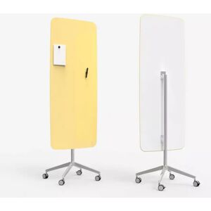 Lintex Tableau blanc mobile en verre Mood Flow Mobile - coins arrondis, roulettes, Couleur Lively 460 - Jaune