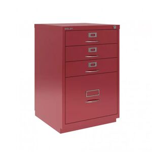 Caisson de bureau pour dossiers suspendus Bisley F-Series - 3 tiroirs + 1 tiroir dossier suspendu, façade classique, Couleur Cardinal Red - Publicité