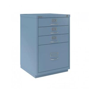 Caisson de bureau pour dossiers suspendus Bisley F-Series - 3 tiroirs + 1 tiroir dossier suspendu, façade classique, Couleur Bisley Blue - Publicité