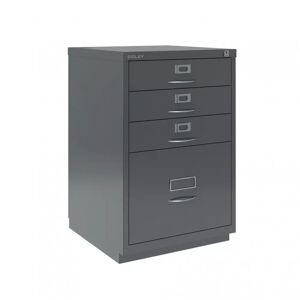 Caisson de bureau pour dossiers suspendus Bisley F-Series - 3 tiroirs + 1 tiroir dossier suspendu, façade classique, Couleur Anthracite Grey - Publicité