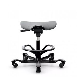 Tabouret ergonomique HÅG Capisco Puls 8002, Couleur Gris, Pietement  Noir, Verin 265 mm, Repose-pieds Avec