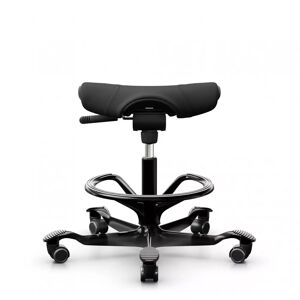 Tabouret ergonomique HÅG Capisco Puls 8002, Couleur Noir, Pietement  Noir, Verin 200 mm, Repose-pieds Avec