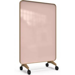 Lintex Tableau blanc en verre Frame Mobile, Couleur Naive 640 - Rosa, Pietement Chene, Taille L120 x H196 cm