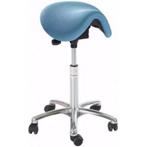 Global Siege selle Dalton Alu50 sans dossier, tissu, Couleur Bleu clair, Assise Inclinable (Easy seat)