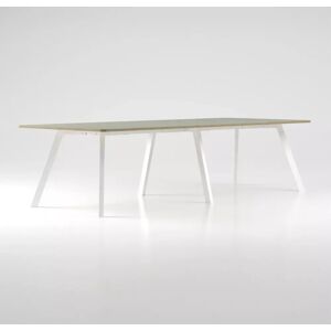 Brizley of Scandinavia Table de réunion Viggo Linoleum - Hauteur 73 cm, Dimensions Largeur 1150 x Longueur 7000, Pieds Blanc, Couleur Olive 4184 - Publicité