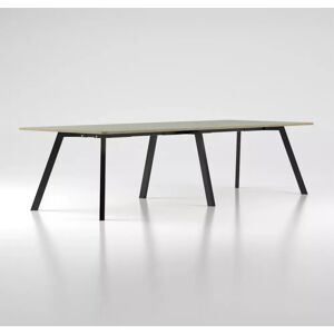 Brizley of Scandinavia Table de reunion Viggo Linoleum - Hauteur 73 cm, Dimensions Largeur 1150 x Longueur 2400, Pieds Noir, Couleur Olive 4184