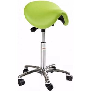 Siège selle Dalton Alu50 sans dossier - Cuir synthétique, Couleur Vert, Assise Flexibel (Flexmatic)