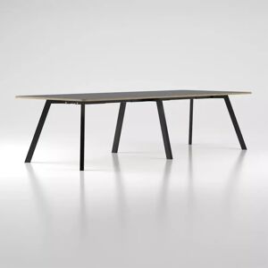 Brizley of Scandinavia Table de reunion Viggo Linoleum - Hauteur 73 cm, Dimensions Largeur 1150 x Longueur 2800, Pieds Noir, Couleur Nero 4023