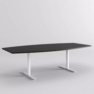 Direkt Interiör Table de reunion AGENDA, Taille 220 x 120 cm, Pied Blanc, Couleur Noir