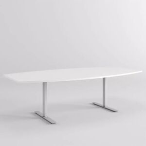 Direkt Interiör Table de reunion AGENDA, Taille 240 x 120 cm, Pied Silver, Couleur Blanc