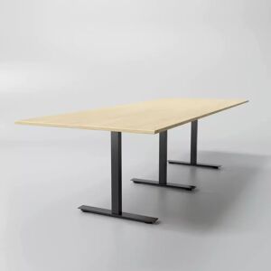 Table de réunion Modul, Taille 320 cm, Piètement Noir, Couleur Chêne
