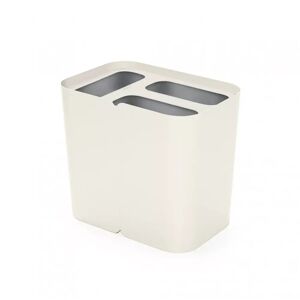 TreCe Poubelle de tri selectif Hold, Finition Organic, Paper & Plastic, Couleur Blanc