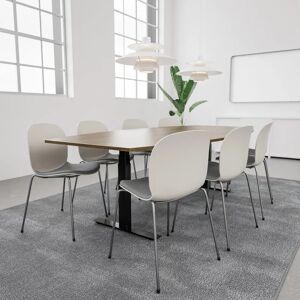 Generic Table de conference SET 8 personnes - Agenda + Profim Noor, Plateau Noyer, Stol Metal Silver / Vanilla / Light Grey