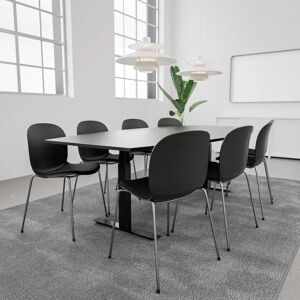 Generic Table de conference SET 8 personnes - Agenda + Profim Noor, Plateau Noir, Stol Metal Silver / Graphite / Black