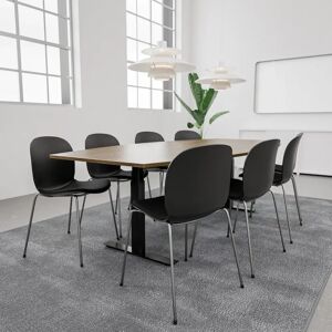 Generic Table de conference SET 8 personnes - Agenda + Profim Noor, Plateau Noyer, Stol Metal Silver / Graphite / Black