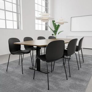 Generic Table de conference SET 8 personnes - Agenda + Profim Noor, Plateau Noyer, Stol Black / Graphite / Black