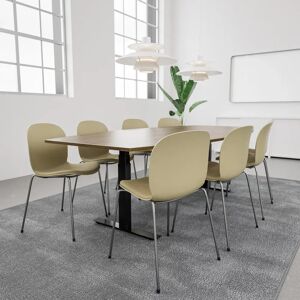 Generic Table de conference SET 8 personnes - Agenda + Profim Noor, Plateau Noyer, Stol Metal Silver / Straw / Light Ochre