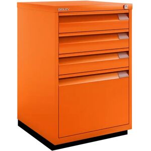 Casier 3 tiroirs + 1 dossiers suspendus, Bisley F-Series - Flush, Couleur Bisley Orange