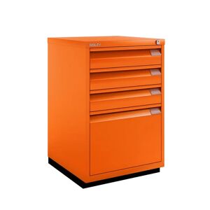 Casier 3 tiroirs + 1 dossiers suspendus, Bisley F-Series - Flush, Couleur Bisley Orange - Publicité