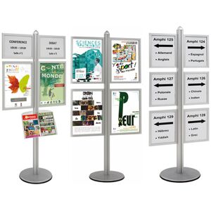 Edimeta Info-Displays® double-faces 6 x A3 sur pied