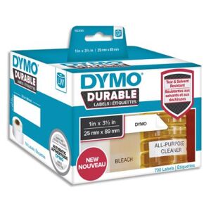 Etiquettes Dymo Labelwriter - durable - noir/blanc - 25 x 89 mm - rouleau de 700 - Publicité