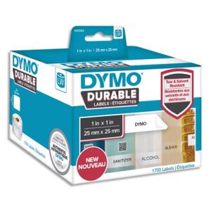 Etiquettes Dymo Labelwriter - durable - noir/blanc - 25 x 25 mm - rouleau de 1700 - Publicité